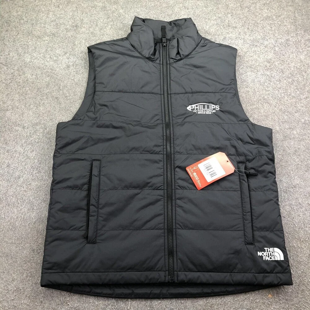 The North Face Vest Mens Medium Black Quilted Full Zip EVR'YDY Phillips Logo